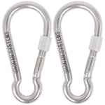 7" Heavy Duty Stainless Steel Carabiner Clips, 2 PCS