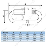 Large Opening Version- Marine Grade Quick Links, 316 Stainless Steel