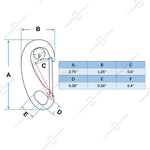 2.75" Marine Grade Wire Gate Carabiners, Stainless Steel 316, 4 Pcs