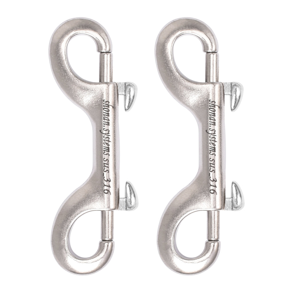 Shonan Double Ended Bolt Snap Hooks, 2 Pack Heavy Duty Stainless Steel 316 Double Ended Trigger Snaps, 3.5 inch Marine Grade Metal