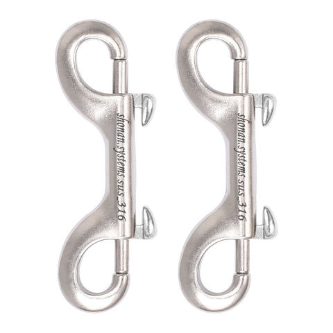 Shonan Large Stainless Steel Swivel Snap Hooks, 2 Pack 4.6 inch Heavy Duty Boat Hooks, Large Spring Hooks for Boat Anchor Ropes and Cables