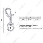 3.5" Single Ended Trigger Snap Hooks, Marine Grade Stainless Steel 316, 2 Pcs