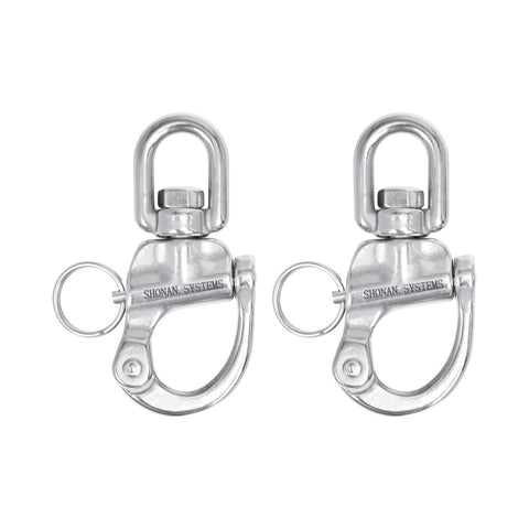 SHONAN Large Stainless Steel Swivel Snap Hooks, 2 Pack 4.6 Inch Heavy Duty  Boat Hooks, Large Spring Hooks for Boat Anchor Ropes and Cables